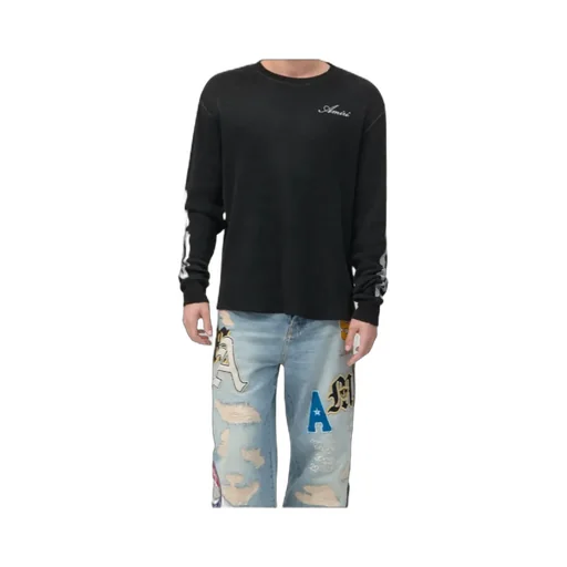 Amiri Logo Embroidered Long-Sleeved T-Shirt