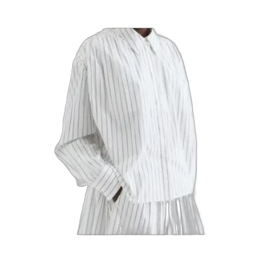 Jil Sander Drop Shoulder Striped-Pattern Shirt
