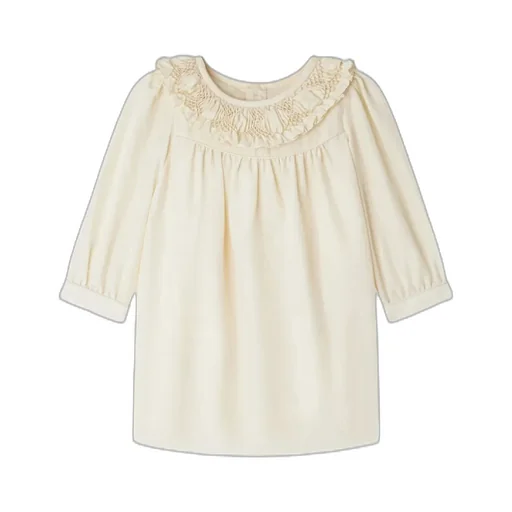 Ruffled Collar Silk Dress