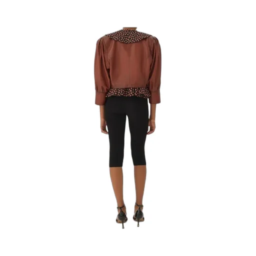 Short, Collarless Leather Jacket