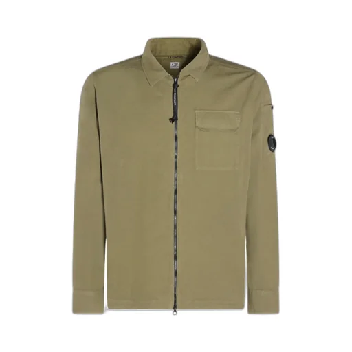 C.P. Company Logo Plaque Zipped Shirt