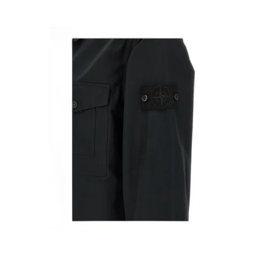Stone Island Logo Patch Zip-Up Overshirt