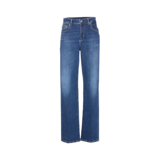 Liu Jo Logo Patch Straight Leg Jeans