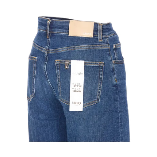 Liu Jo Logo Patch Straight Leg Jeans