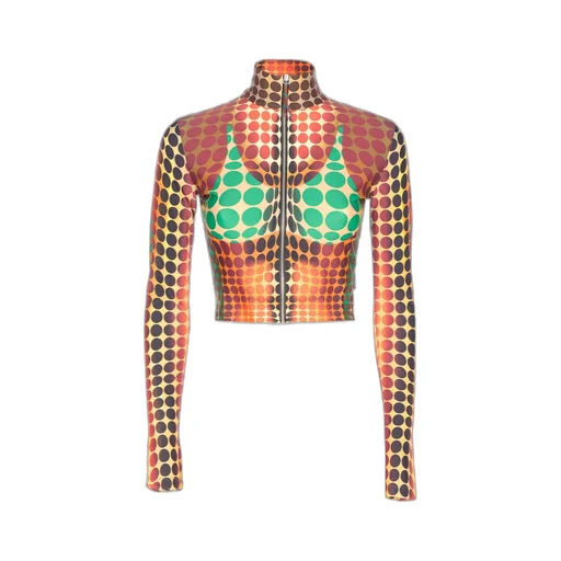 Jean Paul Gaultier Patterned High Neck Top