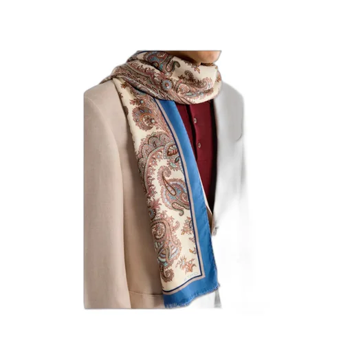 Cashmere-Blend Scarf With Floral Paisley Motif