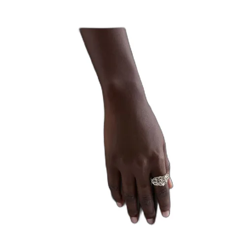 Engraved-Logo Knotted-Chain-Detail Ring
