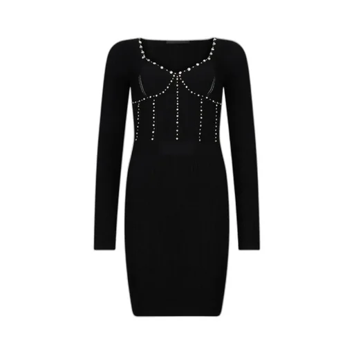 Embellishment Knit Mini Dress