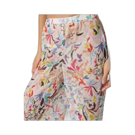 Trousers In Printed Ramage Tulle