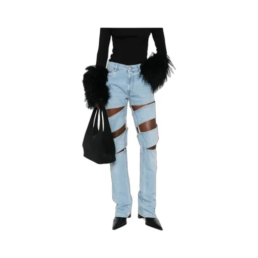 Coperni Cut-Out Logo Patch Jeans