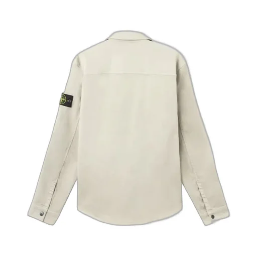 Stone Island Logo Patch Zip-Up Shirt