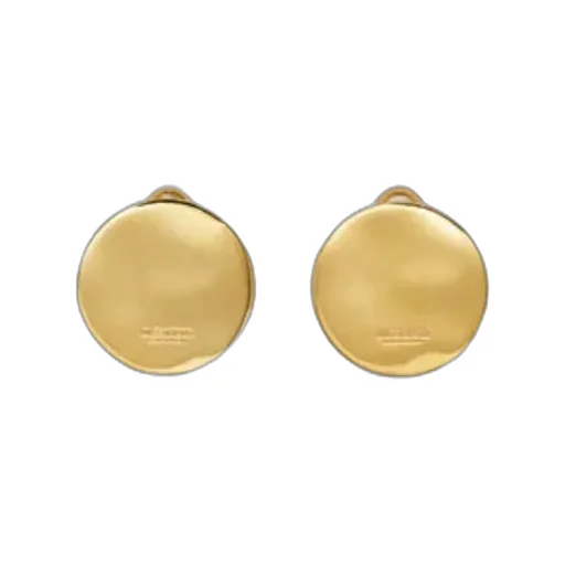 Engraved-Logo Round Earrings