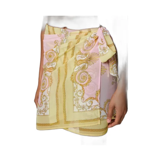 Versace Spring Barocco Tie-Side Beach Skirt