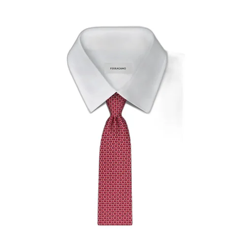 Gancini Print Silk Tie