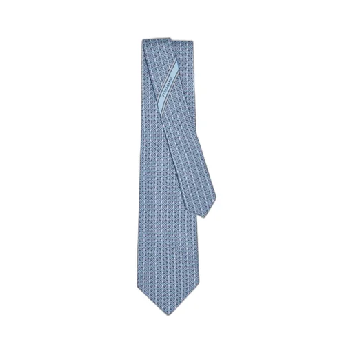 Gancini Chain Print Silk Tie