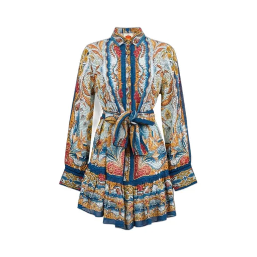 Mosaic-Print Mini Dress