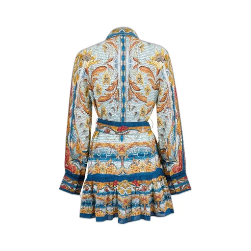 Mosaic-Print Mini Dress