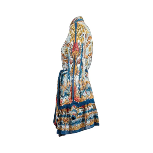 Mosaic-Print Mini Dress