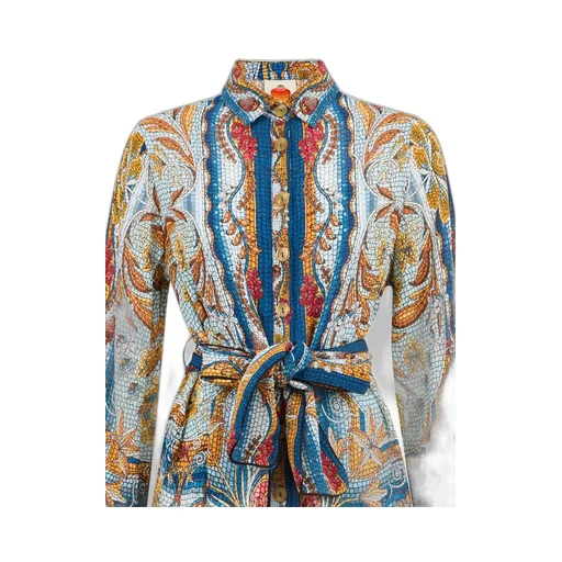 Mosaic-Print Mini Dress