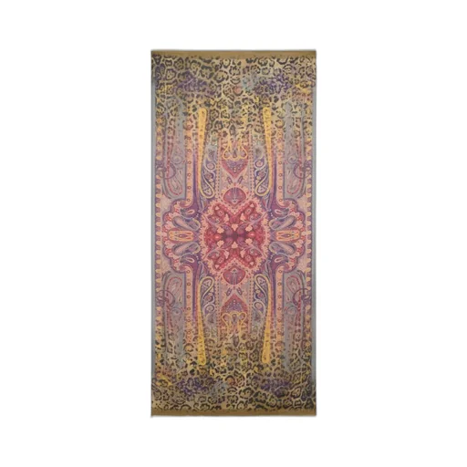 Wool-Blend Scarf With Degradé Animal Motif