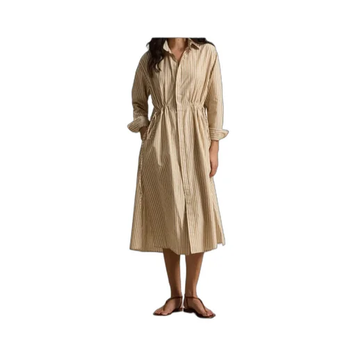 Collared Striped Shirt Dress