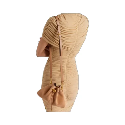 Drawstring Details On One Shoulder