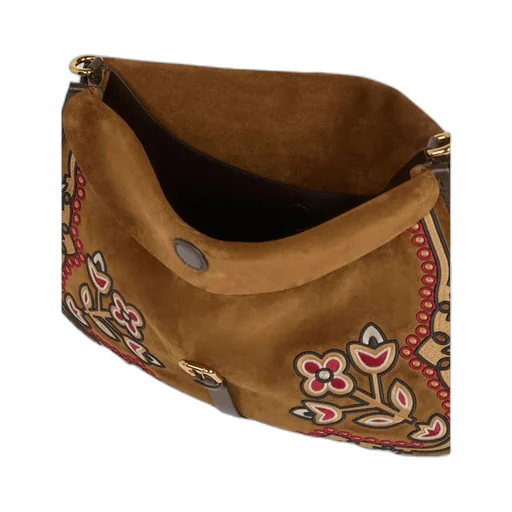 Maxi Suede Pony Bag With Embroidery