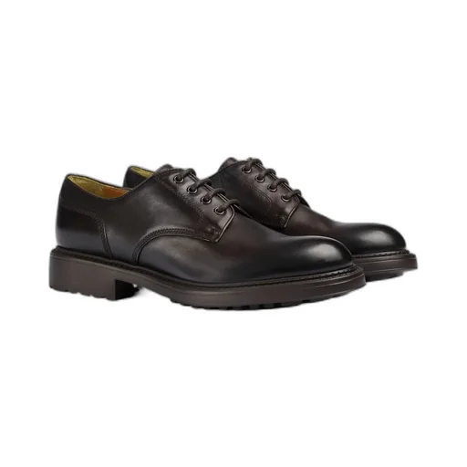 Doucal's Round Toe Lace-Up Shoes