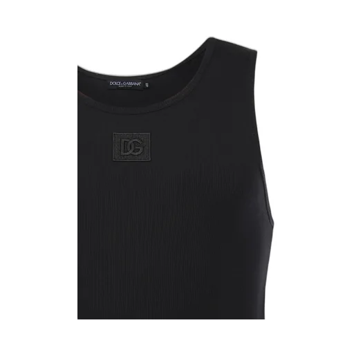 Dolce & Gabbana Logo Patch Ribbed Tank Top