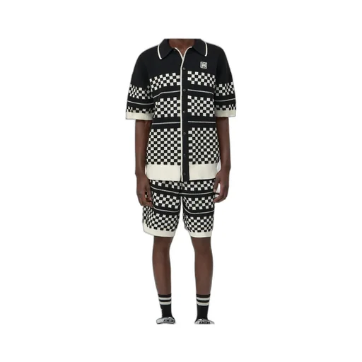 Amiri Chekered Short Sleeved Knitted Shirt
