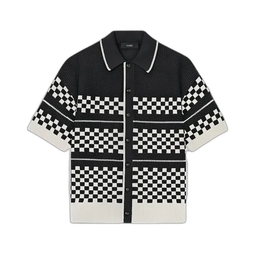 Amiri Chekered Short Sleeved Knitted Shirt