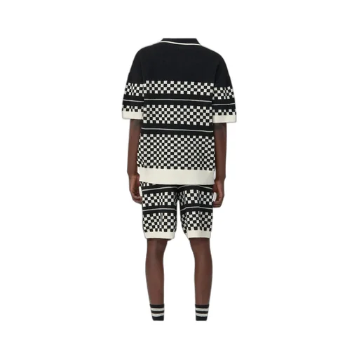 Amiri Chekered Short Sleeved Knitted Shirt