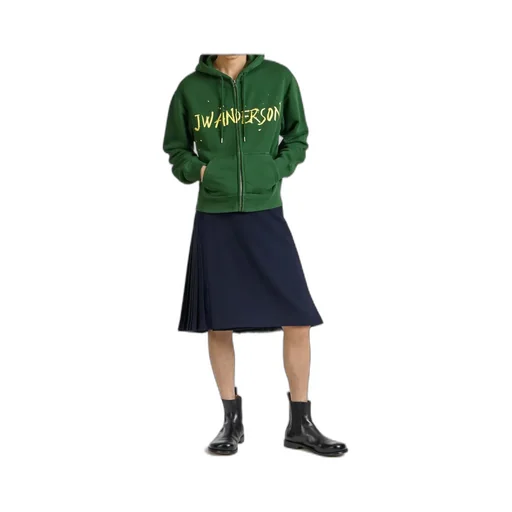 Jw Anderson Logo Printed Zip-Up Hoodie