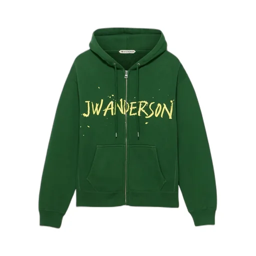 Jw Anderson Logo Printed Zip-Up Hoodie