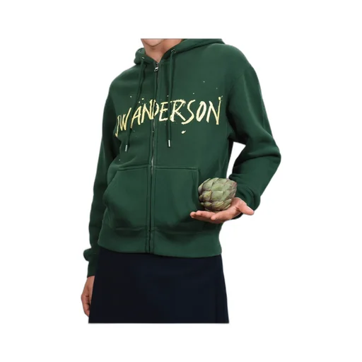 Jw Anderson Logo Printed Zip-Up Hoodie