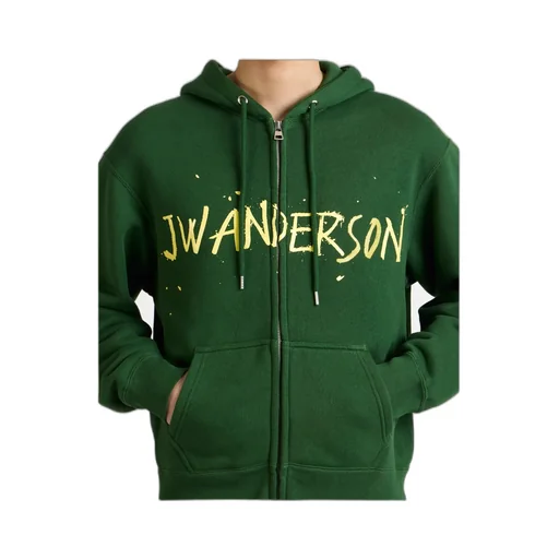Jw Anderson Logo Printed Zip-Up Hoodie