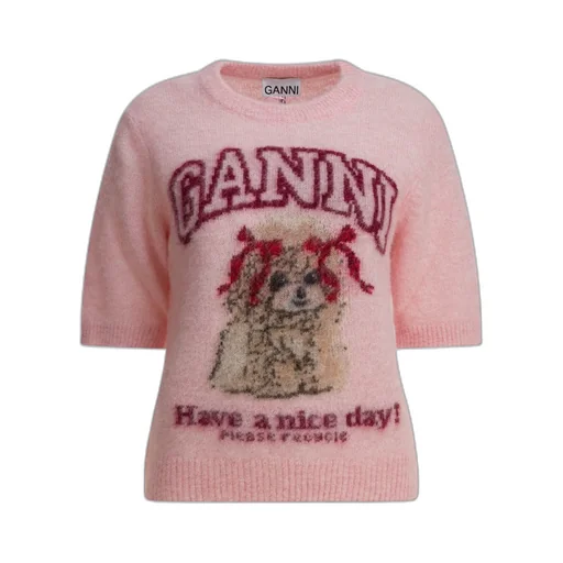 Ganni Graphic Knitted T-Shirt