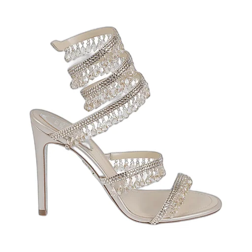 Crystal-Embellished Heeled Sandals