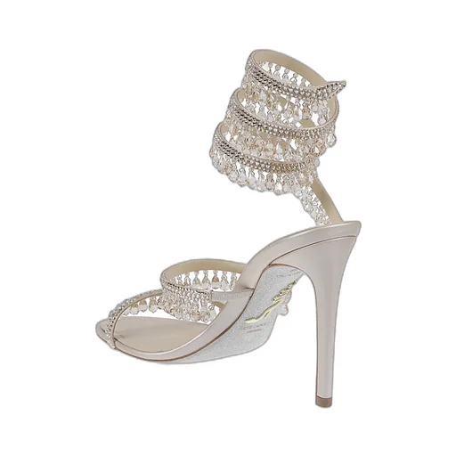 Crystal-Embellished Heeled Sandals