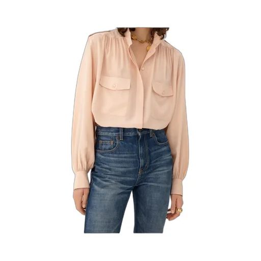 Chloé Gathered Long-Sleeve Blouse