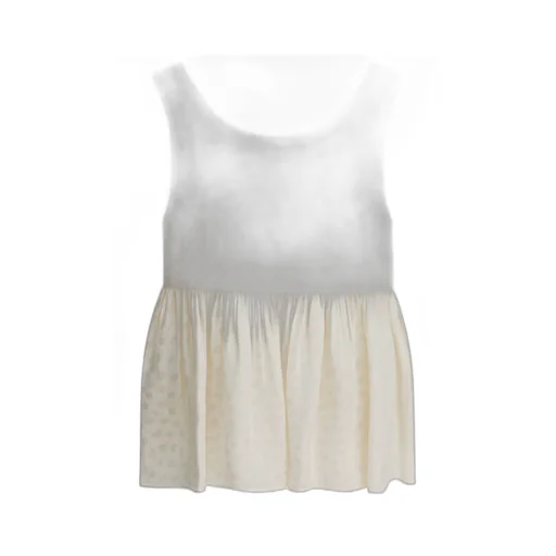 Chloé Polka-Dot Ruffled Sleeveless Top