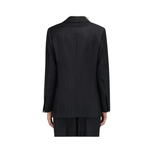 Double-Breasted Pinstripe Suit Jacket