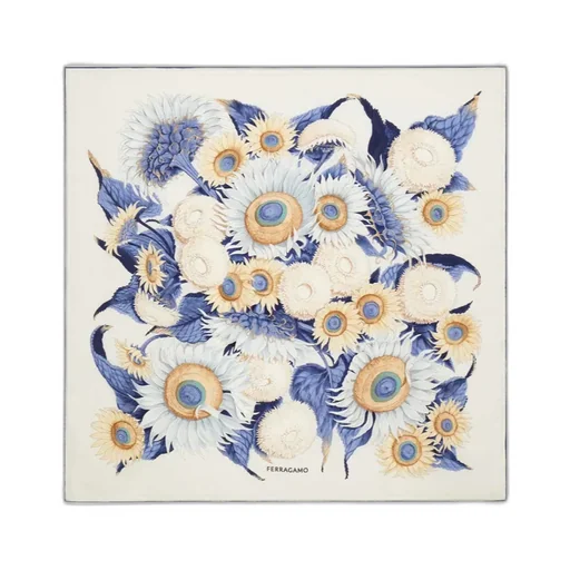 Sunflower Print Silk Scarf