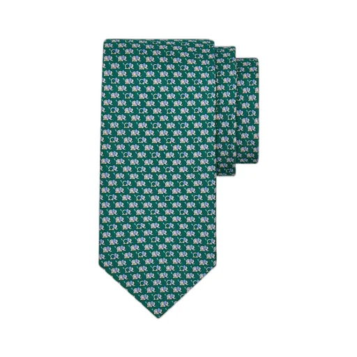 Elephant Print Silk Tie