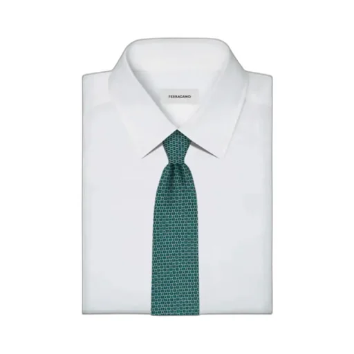 Gancini Print Silk Tie