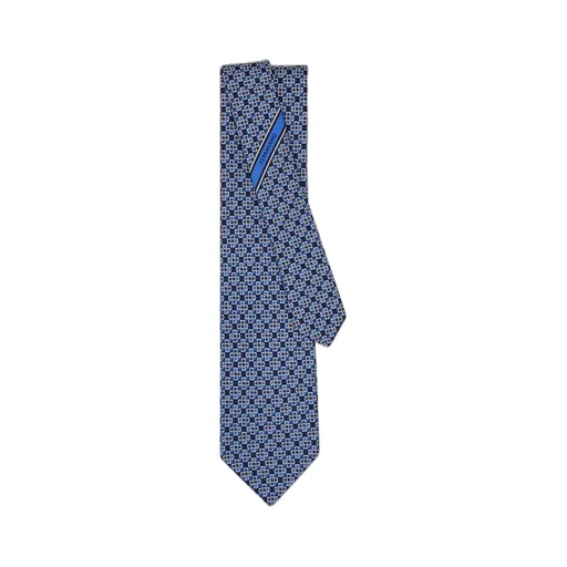 Gancini Square Print Silk Tie