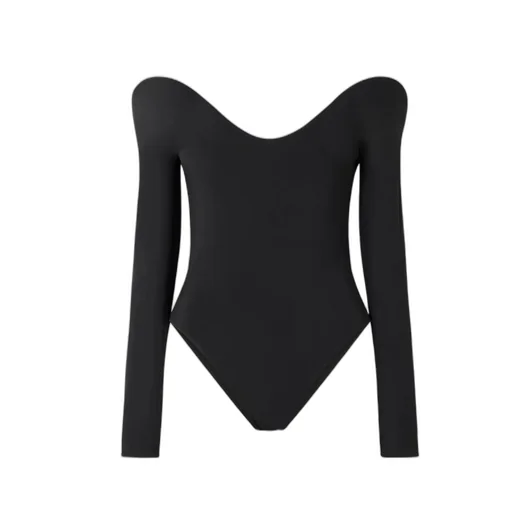 Backless Padded Knitted Bodysuit