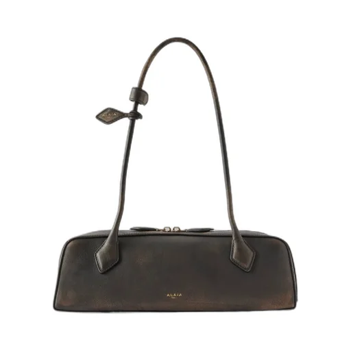 Le Teckel Medium Textured Leather Shoulder Bag