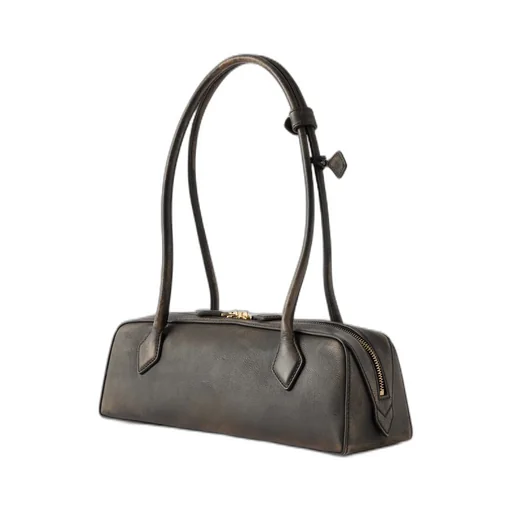 Le Teckel Medium Textured Leather Shoulder Bag