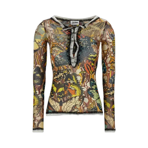 Jean Paul Gaultier Re-Edition Butterfly Printed Knit Cardigan